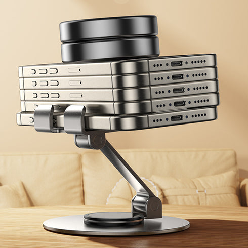 スピンシルバーメタルスタンド【スマホスタンド】