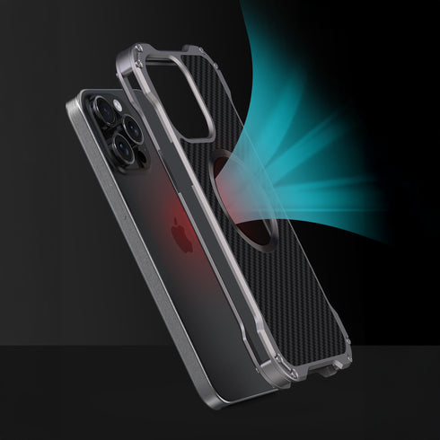 カーボンデザインメタルフレームケース【iPhoneケース】