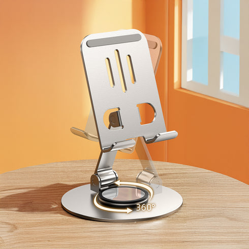 スピンシルバーメタルスタンド【スマホスタンド】