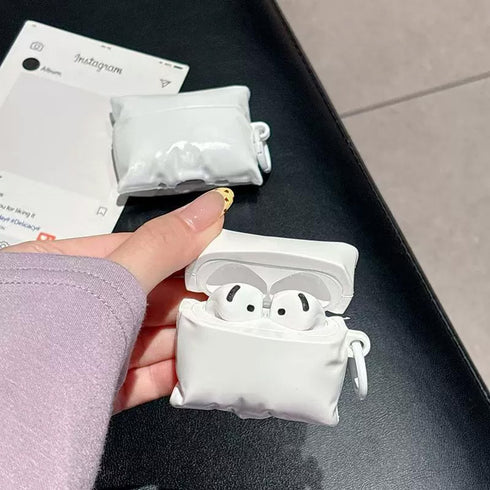 ホワイトピローケース【エアポッツケース】